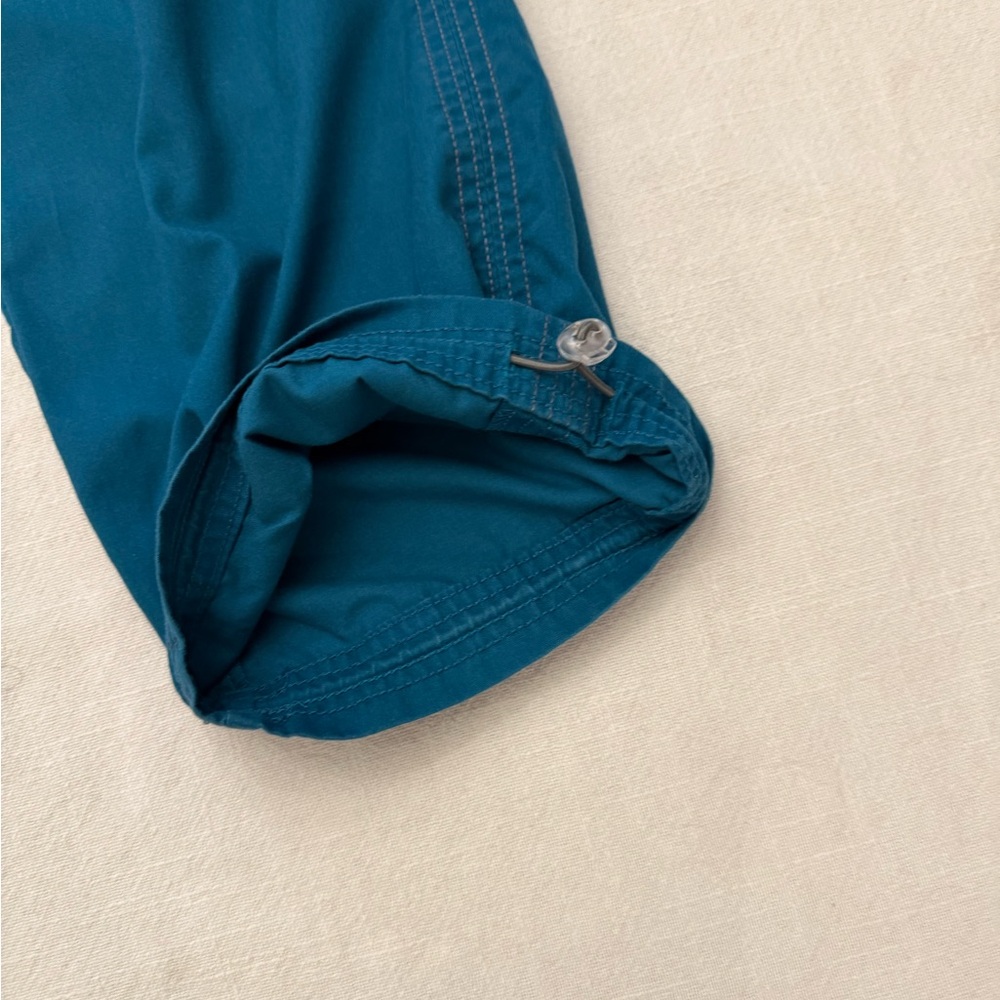 Women's Koi Teal Drawstring Cargo scrub Pants - Picture 3 of 10